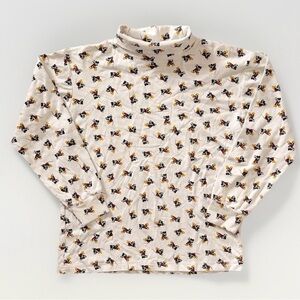 VTG 90s Mickey & Co All Over Print Turtleneck Shirt Medium AOP